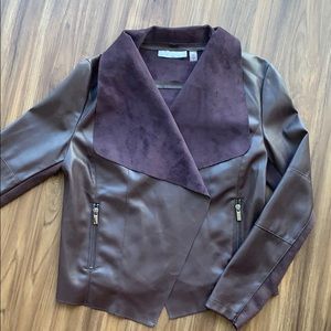 Bagatelle Drapped Faux Leather Jacket